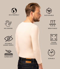 Man wearing long sleeve nude men's base layer