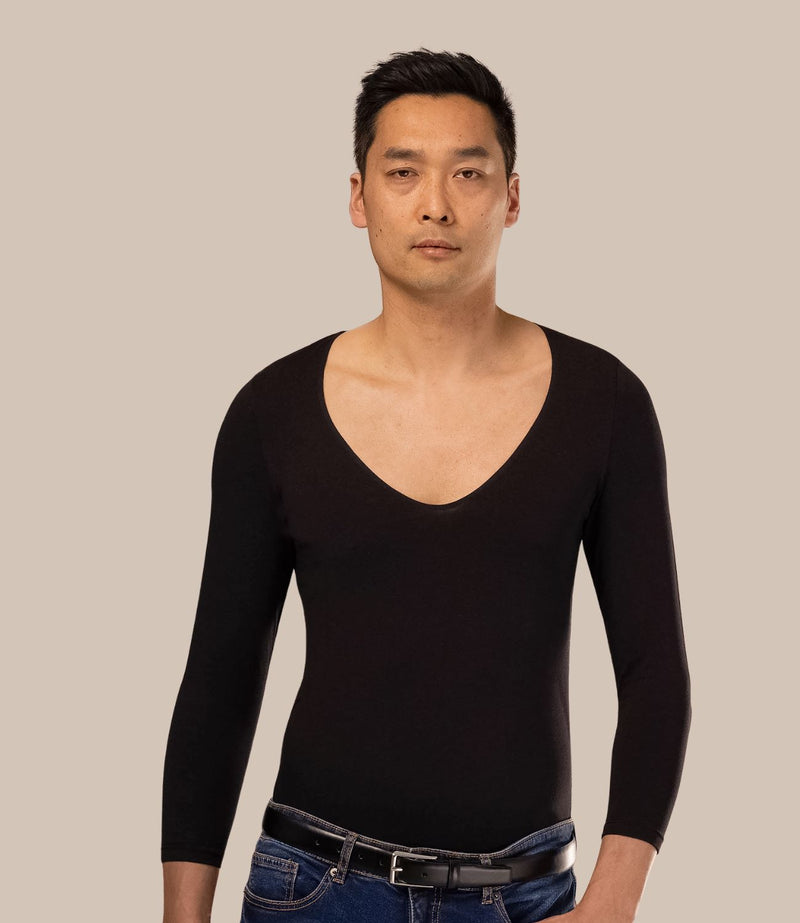 Asian man wearing best undershirt for sweat